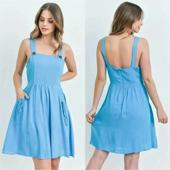 BOHO BABE BLUE DRESS - Picture 2 of 7